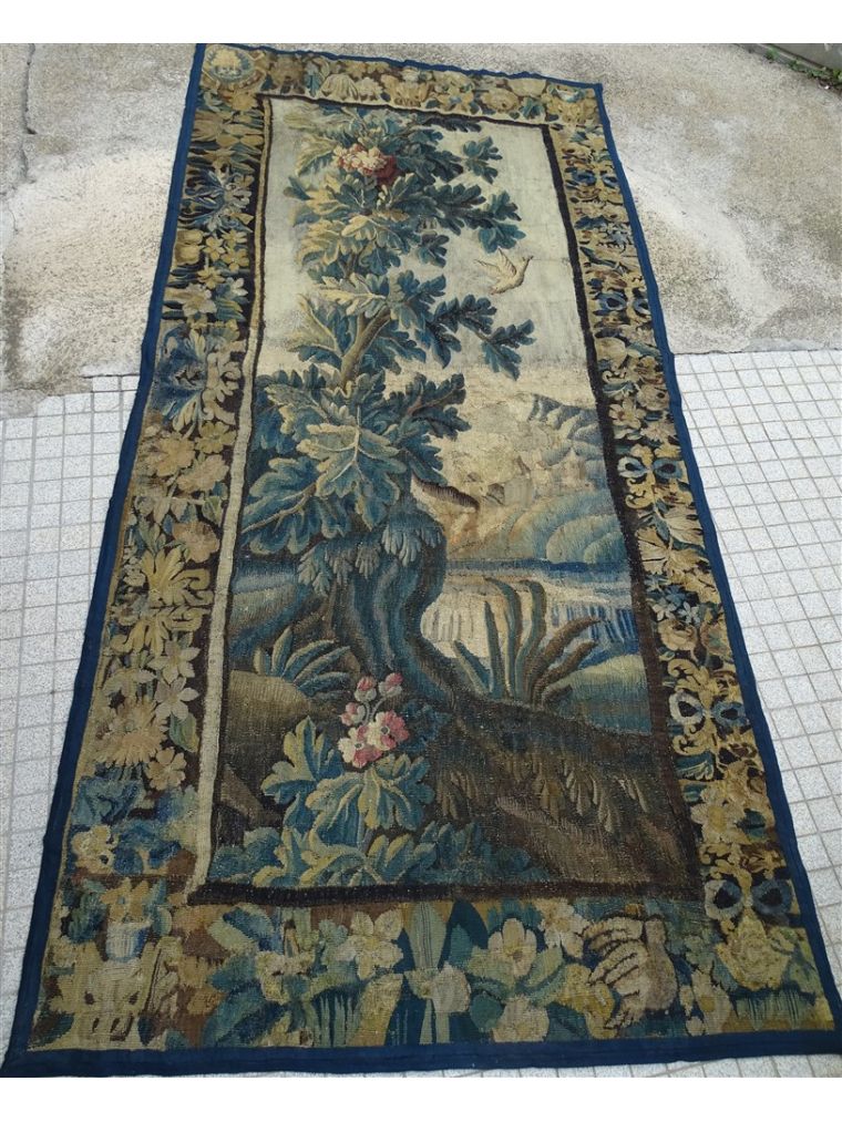 Paire De Tapisseries Style Verdures D'aubusson