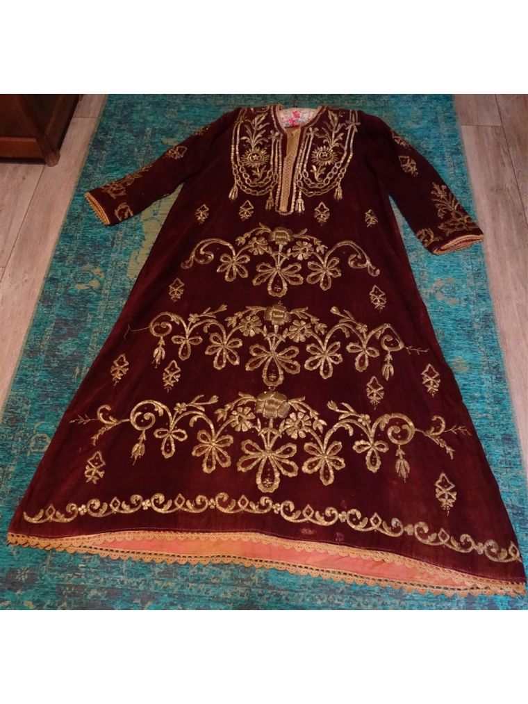 Art Ottoman Robe De Mariage Ottomane Turquie XIXème Velours Bordé De ...