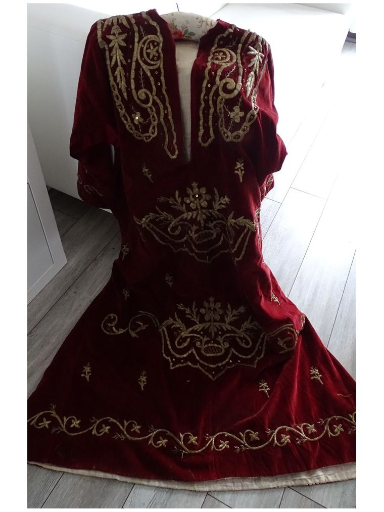 Art Ottoman Robe De Cérémonie En Velours De Soie Et Broderies ...