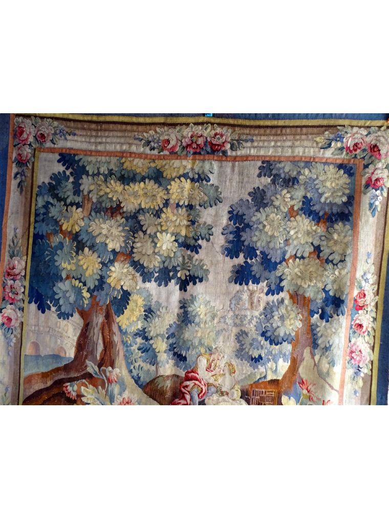 Tapisserie Ancienne Orientaliste Représentant Des Chevaux Arabes Sauvages Dat%c3%a9e De 1852