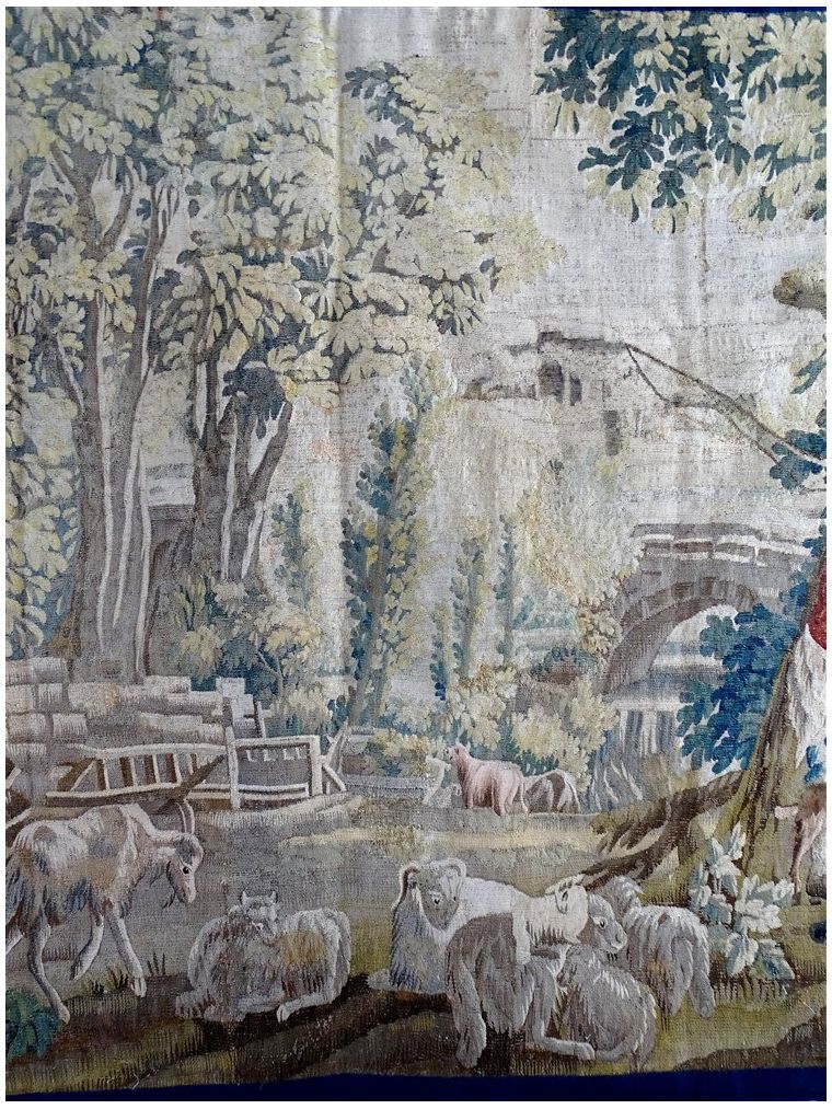 Tapisserie Française - Scène Pastorale Bucolique - Décoration